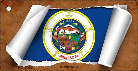 Minnesota Flag Scroll Novelty Aluminum Key Chain KC-9029