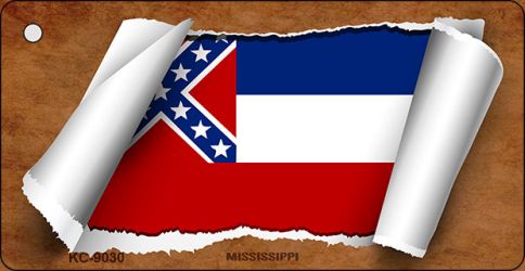 Mississippi Flag Scroll Novelty Aluminum Key Chain KC-9030