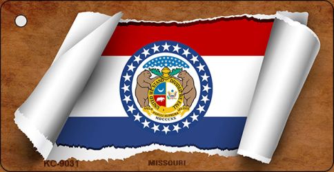 Missouri Flag Scroll Novelty Aluminum Key Chain KC-9031