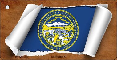 Nebraska Flag Scroll Novelty Aluminum Key Chain KC-9033