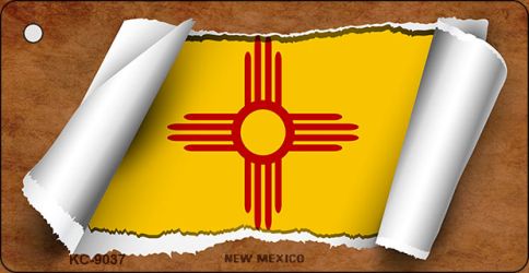 New Mexico Flag Scroll Novelty Aluminum Key Chain KC-9037