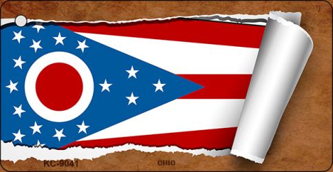 Ohio Flag Scroll Novelty Aluminum Key Chain KC-9041