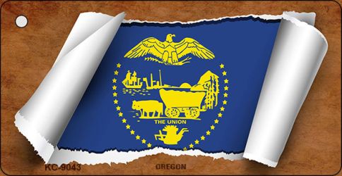 Oregon Flag Scroll Novelty Aluminum Key Chain KC-9043
