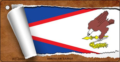 American Samoa Flag Scroll Novelty Aluminum Key Chain KC-9060