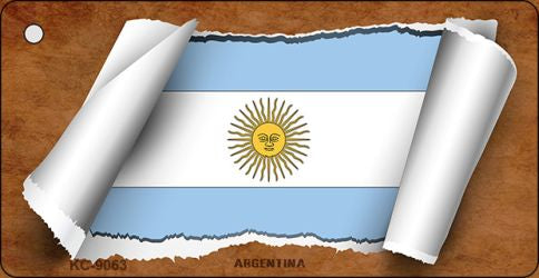 Argentina Flag Scroll Novelty Aluminum Key Chain KC-9063