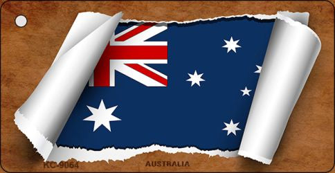 Australia Flag Scroll Novelty Aluminum Key Chain KC-9064