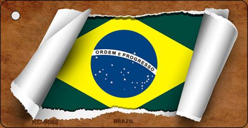 Brazil Flag Scroll Novelty Aluminum Key Chain KC-9068