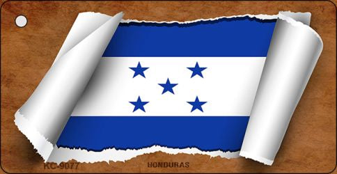 Honduras Flag Scroll Novelty Aluminum Key Chain KC-9077