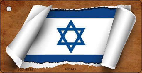 Israel Flag Scroll Novelty Aluminum Key Chain KC-9078