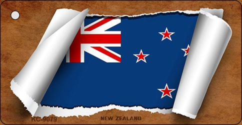 New Zealand Flag Scroll Novelty Aluminum Key Chain KC-9079