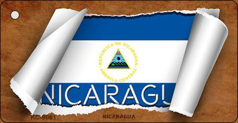 Nicaragua Flag Scroll Novelty Aluminum Key Chain KC-9081