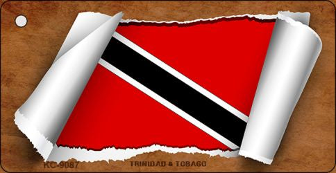 Trinidad & Tobago Flag Scroll Novelty Aluminum Key Chain KC-9087