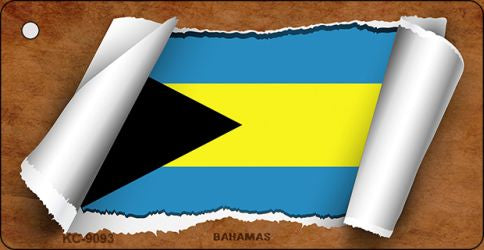 Bahamas Flag Scroll Novelty Aluminum Key Chain KC-9093