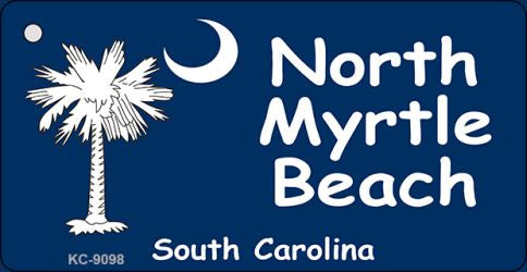 North Myrtle Beach Flag Scroll Novelty Aluminum Key Chain KC-9098