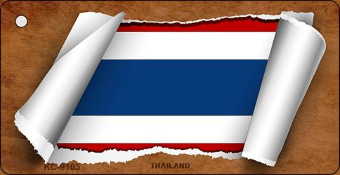 Thailand Flag Scroll Novelty Aluminum Key Chain KC-9103