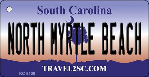 North Myrtle Beach Flag Scroll Novelty Aluminum Key Chain KC-9108