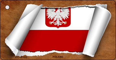 Poland/Eagle Flag Scroll Novelty Aluminum Key Chain KC-9109