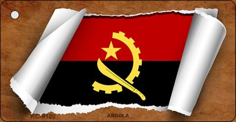 Angola Flag Scroll Novelty Aluminum Key Chain KC-9120