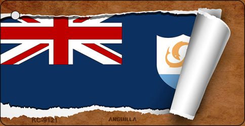 Anguilla Flag Scroll Novelty Aluminum Key Chain KC-9121