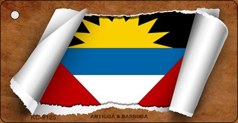 Antigua & Barbuda Flag Scroll Novelty Aluminum Key Chain KC-9125