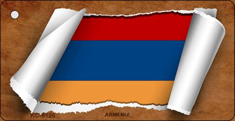 Armenia Flag Scroll Novelty Aluminum Key Chain KC-9126