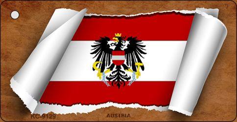 Austria Flag Scroll Novelty Aluminum Key Chain KC-9129