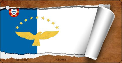 Azores Flag Scroll Novelty Aluminum Key Chain KC-9131