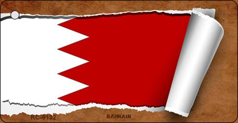 Bahrain Flag Scroll Novelty Aluminum Key Chain KC-9132