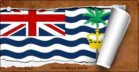 British Indian Ocean Flag Scroll Novelty Aluminum Key Chain KC-9142