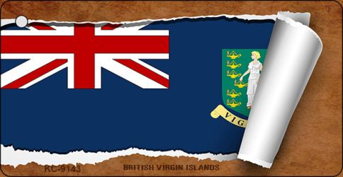 British Virgin Islands Flag Scroll Novelty Aluminum Key Chain KC-9143