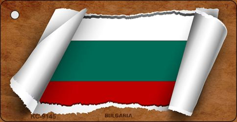Bulgaria Flag Scroll Novelty Aluminum Key Chain KC-9145
