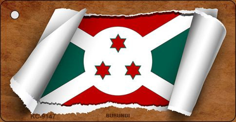 Burundi Flag Scroll Novelty Aluminum Key Chain KC-9147