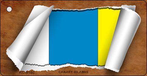 Canary Island Flag Scroll Novelty Aluminum Key Chain KC-9150