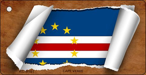 Cape Verde Flag Scroll Novelty Aluminum Key Chain KC-9151