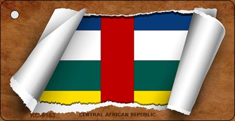 Central African Rep Flag Scroll Novelty Aluminum Key Chain KC-9153