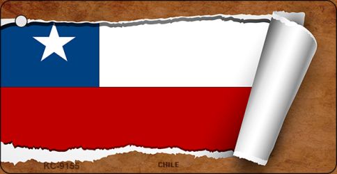 Chile Flag Scroll Novelty Aluminum Key Chain KC-9155