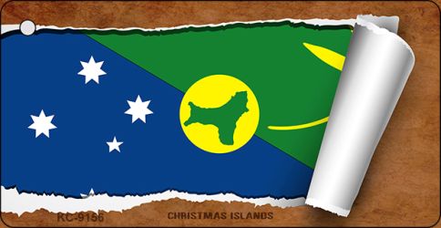 Christmas Island Flag Scroll Novelty Aluminum Key Chain KC-9156