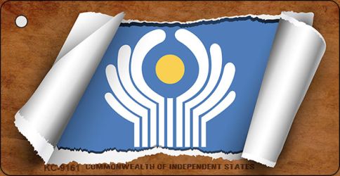 Commonwealth of Independent States Flag Scroll Novelty Aluminum Key Chain KC-9161