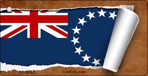 Cook Island Flag Scroll Novelty Aluminum Key Chain KC-9163