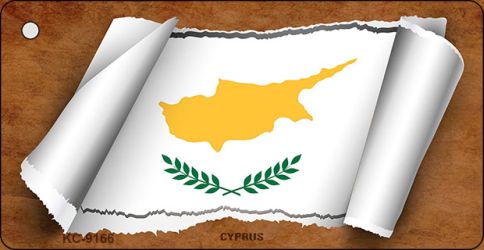 Cyprus Flag Scroll Novelty Aluminum Key Chain KC-9166