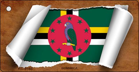 Dominica Flag Scroll Novelty Aluminum Key Chain KC-9168