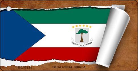 Equatorial Guinea Flag Scroll Novelty Aluminum Key Chain KC-9171