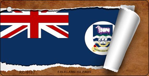 Falkland Islands Flag Scroll Novelty Aluminum Key Chain KC-9177