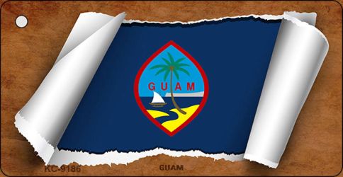 Guam Flag Scroll Novelty Aluminum Key Chain KC-9186