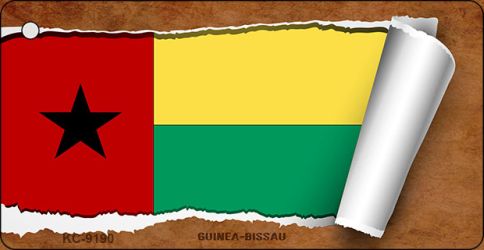 Guinea-Bissau Flag Scroll Novelty Aluminum Key Chain KC-9190