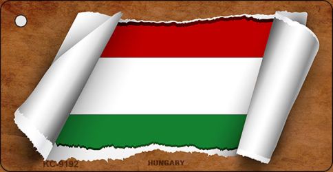 Hungary Flag Scroll Novelty Aluminum Key Chain KC-9192