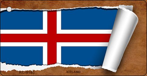Iceland Flag Scroll Novelty Aluminum Key Chain KC-9193
