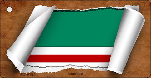 Ichkeria Flag Scroll Novelty Aluminum Key Chain KC-9194