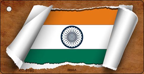 India Flag Scroll Novelty Aluminum Key Chain KC-9195