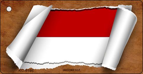 Indonesia Flag Scroll Novelty Aluminum Key Chain KC-9196
